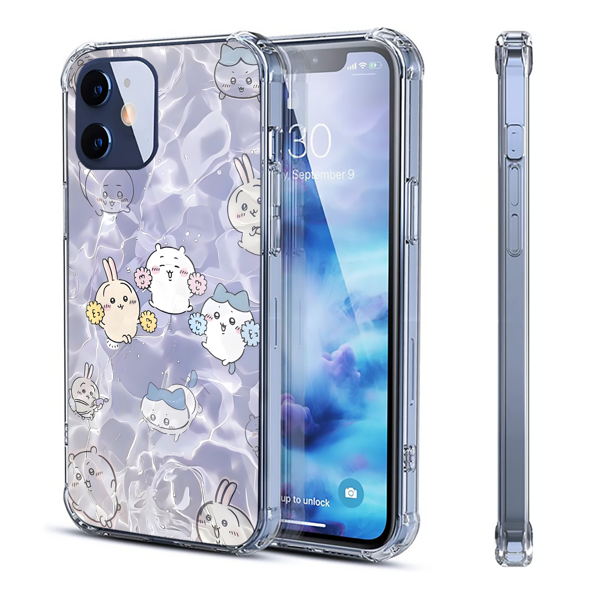 （画像用） ちいかわ Chii-kawa 【iPhone 12シリーズ対応】透明スマホケース（クリアソフトケース）